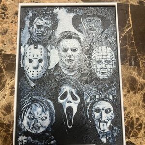 Horror Movie Character Art Print - Black and White